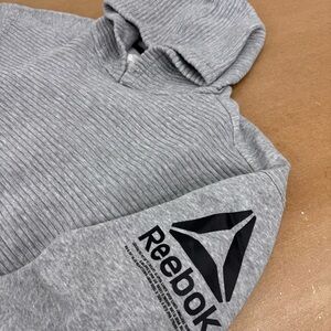 Reebok Heather Gray Ribbed Men's Hoodie